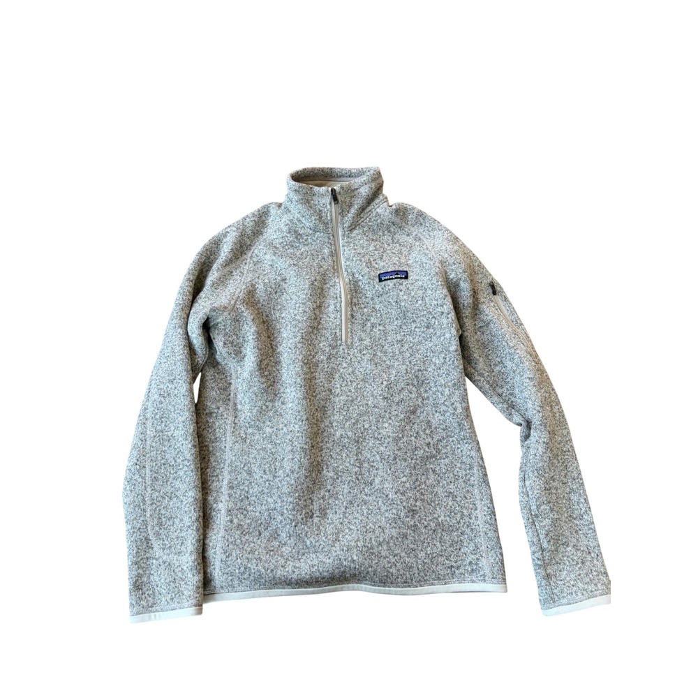 Patagonia Better Sweater 1/4 Zip Pullover Birch White Oatmeal Heather‎ Womens M
